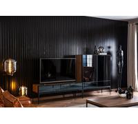 rtv Meuble-paroi avec miroir tv fronts armoire noir armoire marron mur