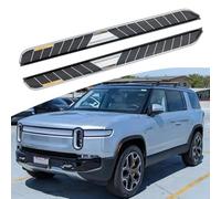 RTVBMAS 2 marchepieds latéraux avec barres de protection latérales for pédales, compatibles avec Rivian R1S 2022 2023 (SW)(Style 4)