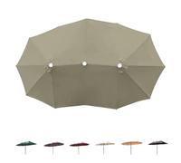 RTVGNSZSJL 12 Baleines Grand Auvent De Rechange pour Parasol Double Extérieur 460x270cm Toile De Rechange per Parasol pour Terrasse, Jardin, Cour(Sand)