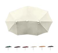 RTVGNSZSJL 12 Baleines Grand Auvent De Rechange pour Parasol Double Extérieur 460x270cm Toile De Rechange per Parasol pour Terrasse, Jardin, Cour(Beige)