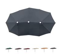 RTVGNSZSJL 12 Baleines Grand Auvent De Rechange pour Parasol Double Extérieur 460x270cm Toile De Rechange per Parasol pour Terrasse, Jardin, Cour(Grey)