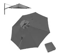 RTVGNSZSJL 300cm Auvent De Parasol Déporté Rond 8 Baleines Toile De Rechange pour Parasol De Jardin, Housse De Rechange pour Parapluie Protection UV(Grey)