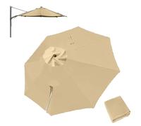 RTVGNSZSJL 300cm Auvent De Parasol Déporté Rond 8 Baleines Toile De Rechange pour Parasol De Jardin, Housse De Rechange pour Parapluie Protection UV(Khaki)