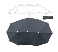 RTVGNSZSJL 4.6x2.7m Toile De Rechange per Parasol Double 12 Baleines Grand Auvent De Rechange pour Parapluie De Jardin Couverture De Rechange Imperméable(Grey)