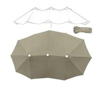 RTVGNSZSJL 4.6x2.7m Toile De Rechange per Parasol Double 12 Baleines Grand Auvent De Rechange pour Parapluie De Jardin Couverture De Rechange Imperméable(Taupe)