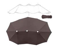 RTVGNSZSJL 4.6x2.7m Toile De Rechange per Parasol Double 12 Baleines Grand Auvent De Rechange pour Parapluie De Jardin Couverture De Rechange Imperméable(Coffee)
