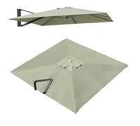 RTVGNSZSJL 4x3m Rectangle Toile De Rechange pour Parasol Déporté 8 Baleines Grand Auvent De Rechange pour Parasol De Jardin，Housse De Rechange pour Parapluie(Taupe,400x300cm/13x10ft)