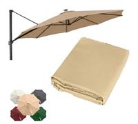 RTVGNSZSJL Auvent De Remplacement pour Parasol Déporté Rond 3m Toile De Rechange pour Parasol De Jardin, Housse De Rechange pour Parapluie Piscine(Khaki)