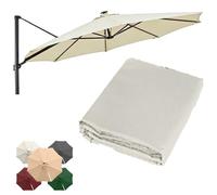 RTVGNSZSJL Auvent De Remplacement pour Parasol Déporté Rond 3m Toile De Rechange pour Parasol De Jardin, Housse De Rechange pour Parapluie Piscine(Beige)