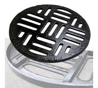 RTVGNSZSJL Grille De Drainage Ronde 30/35/40/45/50/70cm Grille Noir En Fonte Circulaire Caniveau Exterieur Pour Terrasse, Jardin, Cour, Garage(35x3cm/13.7x1.2in)