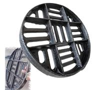 RTVGNSZSJL Grille De Drainage Ronde En Fonte 40/50/55/60cm Couvercle De Drain Extérieur, Couvercles De Crépine De Drain Pour Égouts Noir(40x3cm/15.7x1.2in)