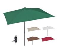 RTVGNSZSJL Parasol De Jardin Demi-Parasol 200cm 250cm Parasol De Terrasse Demi Rectangulaire avec Manivelle, Parasol De Marché Extérieur pour Porche, Balcon, Terrasse(Green,200x100cm/6.5x3ft)