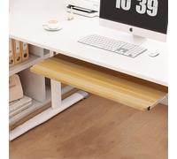 RTVGNSZSJL Plateau À Clavier Souris Ergonomique Bois 600x240mm 700x240mm Coulisses De Tablettes pour Clavier sous Le Bureau, Glissières De Tiroir en Acier(Walnut,70 * 24cm/27 * 9in)