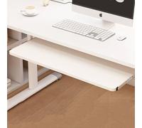 RTVGNSZSJL Plateau À Clavier Souris Ergonomique Bois 600x240mm 700x240mm Coulisses De Tablettes pour Clavier sous Le Bureau, Glissières De Tiroir en Acier(White,60 * 24cm/24 * 9in)