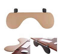 RTVGNSZSJL Plateau D'extension De Bureau Ergonomiqu, Pliable À 90°, Upport Clavier Ordinateur sous Bureau, Frappe Facile, Repose Bras Support pour Bureau en Cuir(Beige Yellow)