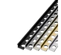 RTVGNSZSJL Profilé De Transition en Aluminium en Forme De L 90cm 3 Pièces Bande Décorative pour Carrelage, Barre De Transition Sol Hauteur 8-18mm(Black,L90xH1.5cm (36x3/5))