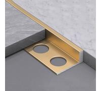 RTVGNSZSJL Profilés De Transition Sol Forme De L 90cm* 3 Pièces Bordure De Carrelage Barre De Transition Aluminium pour Cuisine Et Salon(Gold,H 12mm/1/2)