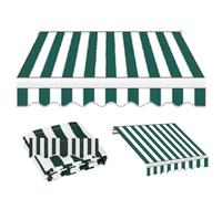 RTVGNSZSJL Rayures Vertes Tissu De Remplacement pour Auvent Rétractable 150cm 250cm 300cm 400cm Toile D'Auvent，Toile pour Store Banne Imperméable pour Jardin Fenêtre Balcon(8x6.5ft/250x200cm)