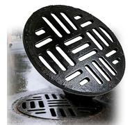 RTVGNSZSJL Ronde Grille De Drainage Crépine De Drainage 35/45/55/65cm Couvercle De Drain Exterieur, Couverture De Drainage en Fonte Noir(62x3cm/24.4x1.2in)