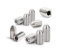RTVURK AYAZER 5/10 pièces hexagonale à Six pans Creux à Bille en Acier Inoxydable M3/M4/M5/M6/M8/M10/M12/M16 Ressort à Bille Piston vis de réglage(10pcs,M10 x 16mm)
