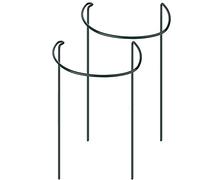 RTWAY Lot de 2 piquets de support semi-circulaires en métal pour plantes de jardin - Support de pivoine pour petites plantes en pot d'intérieur - 25,4 x 40,1 cm