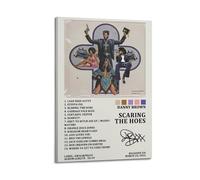 RTWEGRYRHKK Danny Brown Liste de pistes de l'album Scaring The Hoes - Affiches sur toile - Décoration murale - Décoration murale vintage - Pour salon, chambre à coucher - 20 x 30 cm - Style cadre