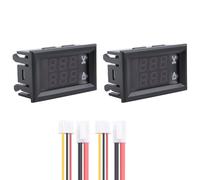Rtxbvg 2 pièces voltmètre numérique ampèremètre DC 100 V 10 A Ampèremètre Tension Testeur de courant Testeur Bleu + Rouge Panneau d'affichage LED double avec câbles de connexion