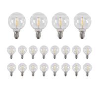 Rtxbvg 20 PièCes SéRies G40 LED Ampoules de Rechange E12 Culot à Vis Incassable LED Globe Ampoules pour Guirlandes Solaires Chaudes