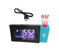 Rtxbvg Réveil numérique de projection fonction de répétition de date Projecteur de rétroéclairage à angle réglable Horloge LED avec projection de temps