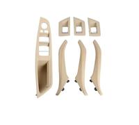 RTYdfDV Garniture De Panneau De Lève-vitre Intérieur En Cuir Pour Poignée De Traction, Pour Série 5 F10 F11 Capuchon poignée porte intérieure(LHD Beige11)