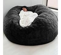 RTYHN Fauteuil Poire Géant,Housse de Pouf Géant, Fourrure Douce Bean Bag Sofa Pouf (sans Remplissage) Rond Extensible Sac Haricot Paresseux Fauteuils Poire Housse Facile à DéMonter Et Lavable