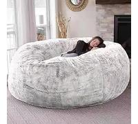 RTYHN Fauteuil Pouf Ultra Doux, Pouf Géant Luxueux pour Adultes de 5/6/7 Pi, Énorme Pouf, Housse de Sac de Fèves en Fausse Fourrure (Couverture Seulement)