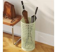 Rtyuioaz Porte-parapluie rond en métal avec plateau d'égouttement, bac de parapluie d'entrée imitation rotin tissé avec poignée, porte-parapluie creux pour entrée, cannes de marche, cannes (vert)