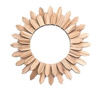 RTYUSWL Miroir Mural Rond Bohème à Suspendre de 43,2 Cm, Décoratif en Cercle Rustique, Miroir Mural Esthétique en Bois pour Chambre à Coucher, Salon, Salle de Bain, Décoration Murale(50cm)