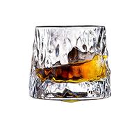 RTYUSWL Verres à Whisky Rotatifs, Gobelets en Verre de Cristal, Gobelet à Eau pour Scotch, Bourbon, Liqueur et Boissons à Cocktail(Glacier)