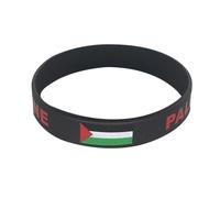Rtyweth Bracelet palestinien en silicone, bracelets drapeau palestinien, bracelets Free Palestine Save Bracelets, drapeau Gaza Bracelet en silicone noir