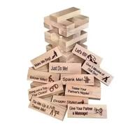 Rtyweth Lot de 48 blocs coquins pour couple - Blocs empilables pour la Saint-Valentin - En bois