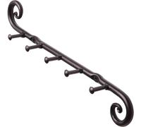 Rtzen Farmhouse Small Key Holder pour mur - Swirl Decorative la main 5 crochets cls pour l'entre de la maison - Moup de montage noir en fer forg.