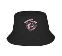 RTZXGIGC Design rétro, Love You First Pink Heart Exclusive Bucket Hat Casquettes de pêcheur pour Unisexe drôle Voyage Sunscreen Chapeaux G