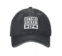 RTZXGIGC Femmes Hommes Let’s Get Lucked Up Casquette De Baseball Imprimée Casquette De Performance Ajustable Casquette De Baseball Snapback