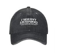 RTZXGIGC Hommes Femmes Je n’écoutais Pas Alors Je Vais Sourire Casquette de Baseball imprimée Trucker Papa Casquette de Baseball Snapback réglable