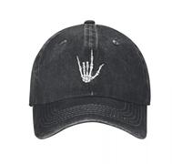 RTZXGIGC Hommes Femmes Squelette Os Je t’Aime Signe de la Main Casquette de Baseball imprimée Trucker Dad Hat Casquette de Baseball Snapback