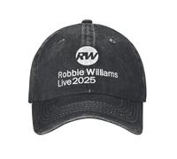 RTZXGIGC Robbie Williams Live 2025 Concert Casquettes de Baseball Hommes Femmes Coton en détresse Casquette de Soleil RW Entraînements en Plein air Chapeaux réglables Cadeau