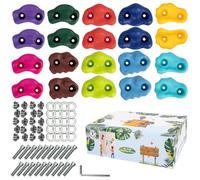 RUACDIQ 30 Pièces Prises d'escalade, Pierres d'escalade Enfants pour Tours de Jeux et Murs d'escalade, Ensemble de Prise Escalade comme Cadeau d'anniversaire ou de fête, 10 Couleurs