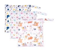 RUACDIQ Sac à Couches Lavables, Réutilisable Sacs de Natation Humide, Humide et Sec Sac à Couches Fermeture éclair pour Voyage Plage Piscine (3 Pièces-B)