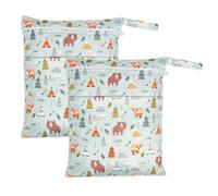 RUACDIQ Sac à Couches Lavables, Réutilisable Sacs de Natation Humide, Humide et Sec Sac à Couches Fermeture éclair pour Voyage Plage Piscine (2 Pièces-C)