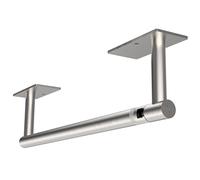 Ruacq Porte-papier essuie-tout double poteau pivotant base carrée sous armoire support de papier essuie-tout pour cuisine auto-adhésif ou montage par perçage