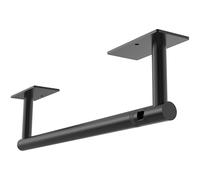 Ruacq Porte-serviettes en papier noir mat double poteau pivotant base carrée sous armoire support pour cuisine auto-adhésif ou montage par perçage