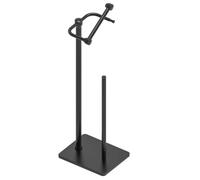 RUACQ Support de papier toilette, support de rouleau de papier toilette autoportant avec rangement pour 4 rouleaux, design pivotant, base lestée stable, acier inoxydable SUS304 (noir mat)
