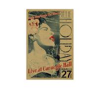 RUADK Poster Billie Holiday (10) sur toile - Décoration de chambre à coucher - Cadeau - 60 x 90 cm